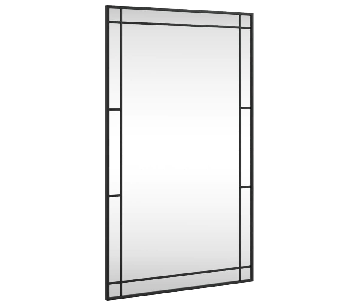 Wall Mirror Black 23.6"x39.4" Rectangle Iron - Black