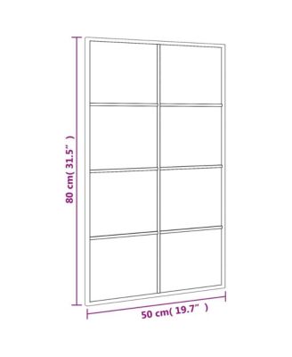 Wall Mirror Black Glass, Powder-coated iron 19.7 x 31.5 in