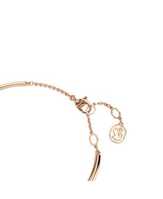 Round Cut, White, Rose Gold-Tone Plated Dextera Bangle