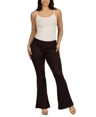 Black Bell Bottom Foldover Waist Sweatpants