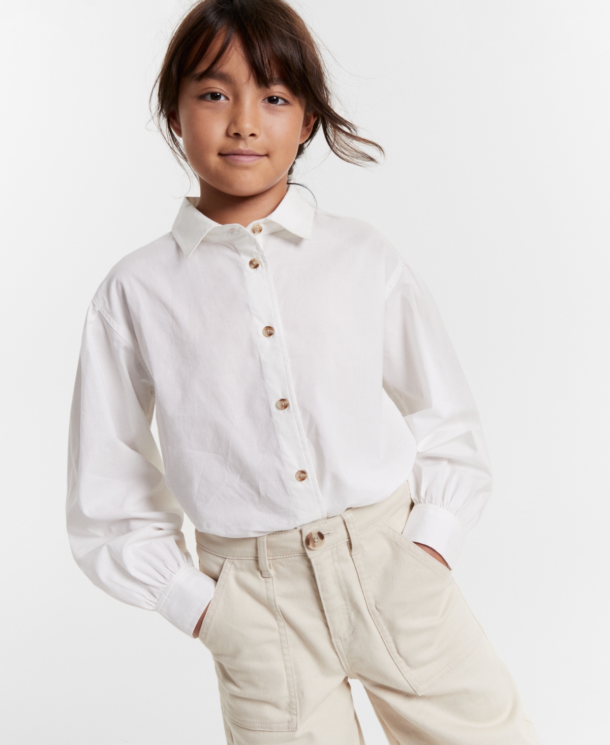 Epic Threads Girls Cotton Poplin Shirt, Created for Macy's