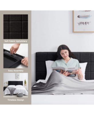 Queen Heavy Duty Adjustable SquareTufted Fabric Headboard