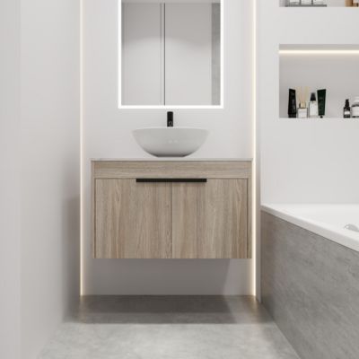 Streamdale 30" Modern Design Float Bathroom Vanity With Ceramic Basin Set