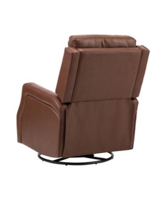  Beatriz 28.74" Wide Genuine Leather Swivel Rocker Recliner