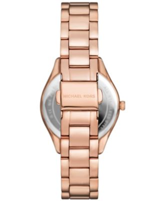 Women's Lauryn Three-Hand Rose Gold-Tone Stainless Steel Watch, Earrings and Necklace Gift Set 33mm