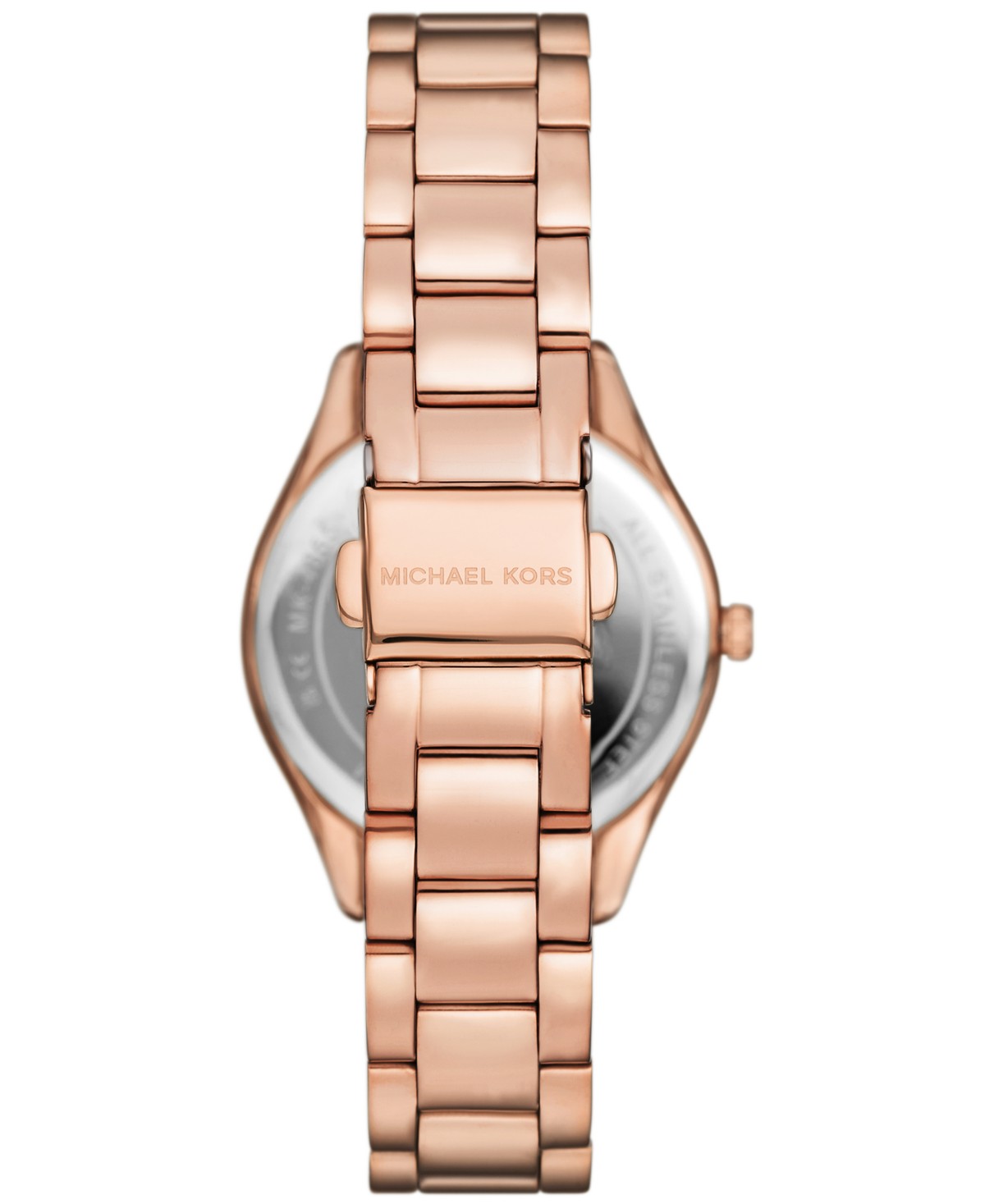 Женский набор Michael Kors Lauryn часы 33мм, серьги и колье, розовое золото — фото 4