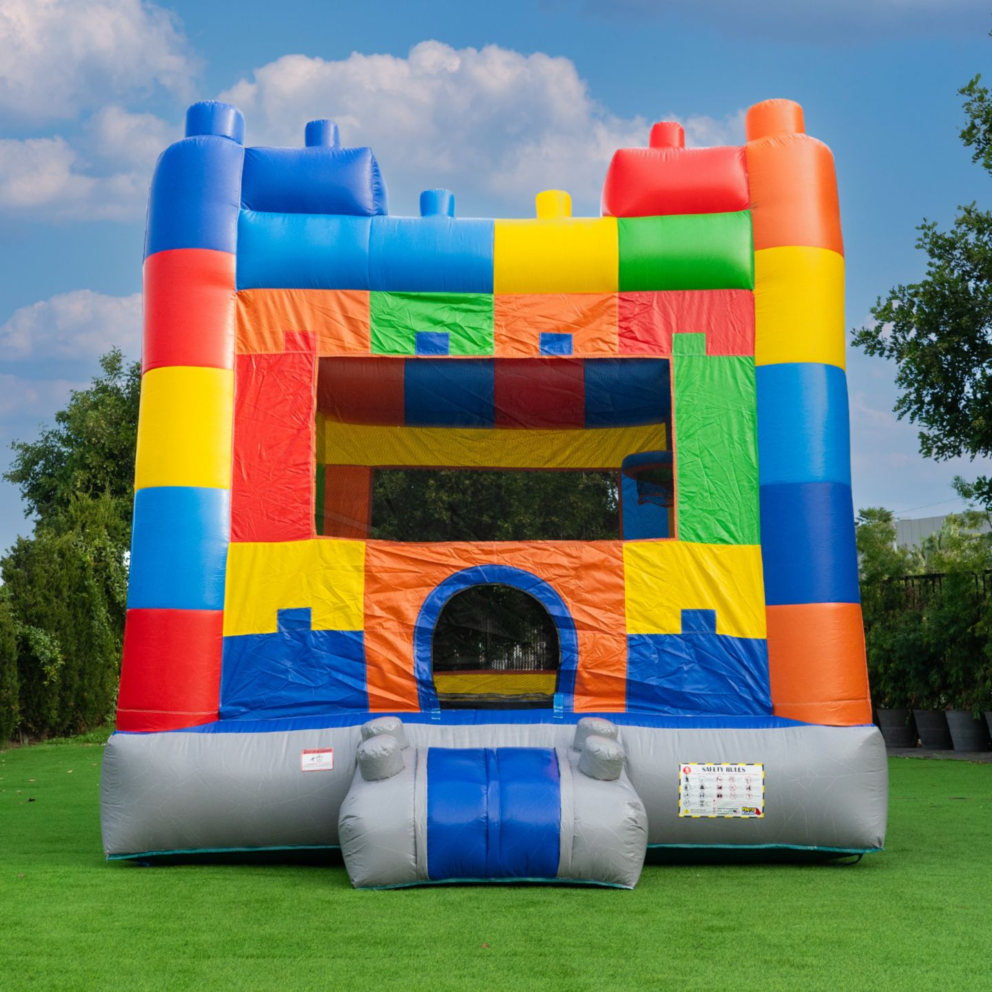 Детская игрушка HERO Kiddo Block Party Bounce House Commercial Grade for Kids and Adults (with Blower), Basketball Hoop, Outdoor Indoor, Rental Quality, Rental Grade — фото 2