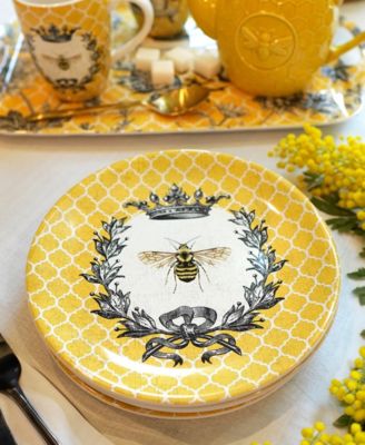 French Bees Set of 4 Salad Plates