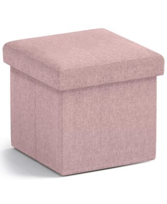 Collapsible Small Footrest Square Storage Ottoman - 12 Inch