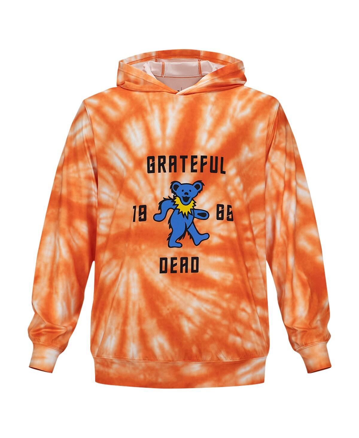 Section 119 Men's and Women'sthe Grateful Dead Blue Bear Tie-Dye Pullover Hoodie - Orange