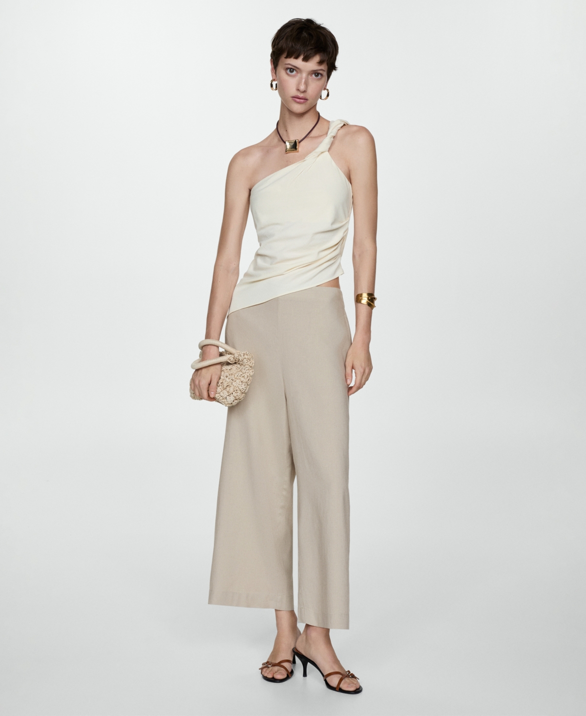Mango Pantalon In Beige
