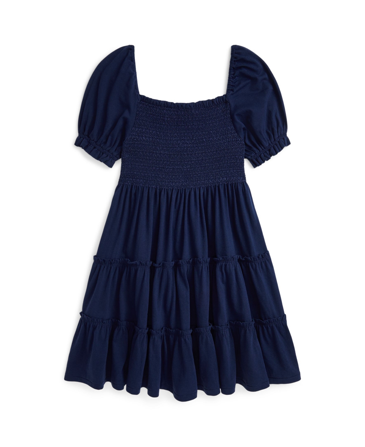 Polo Ralph Lauren Big Girls Smocked Cotton Jersey Dress - WHITE C1750
