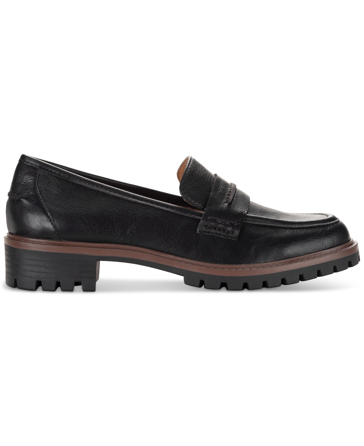 Style & Co Women's Wandaa Slip-on Lug Loafer Flats, Created For Macy's In Cognac Sm2
