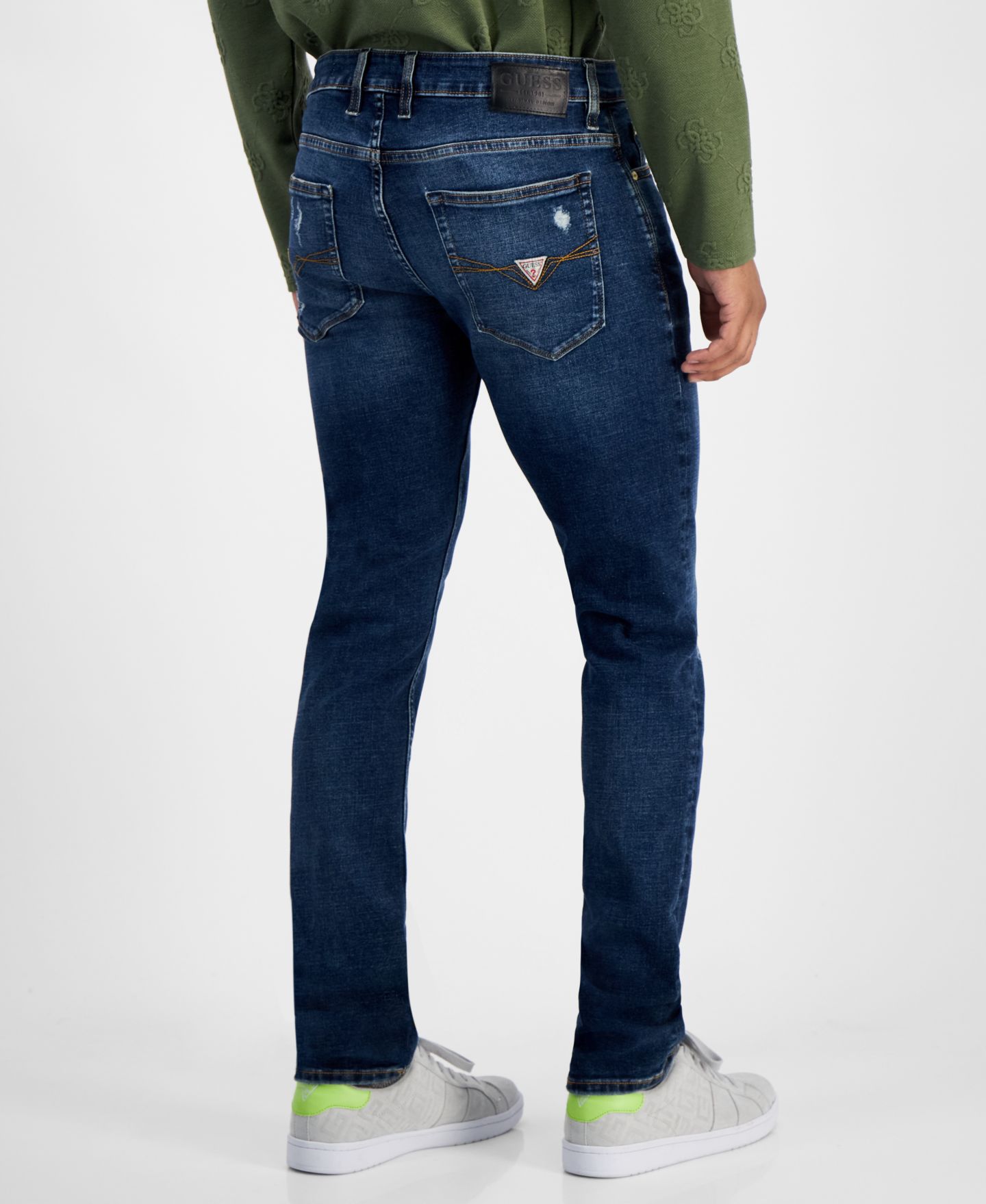 Мужские джинсы GUESS Destroyed Slim Tapered Fit, цвет: Варёный — фото 7