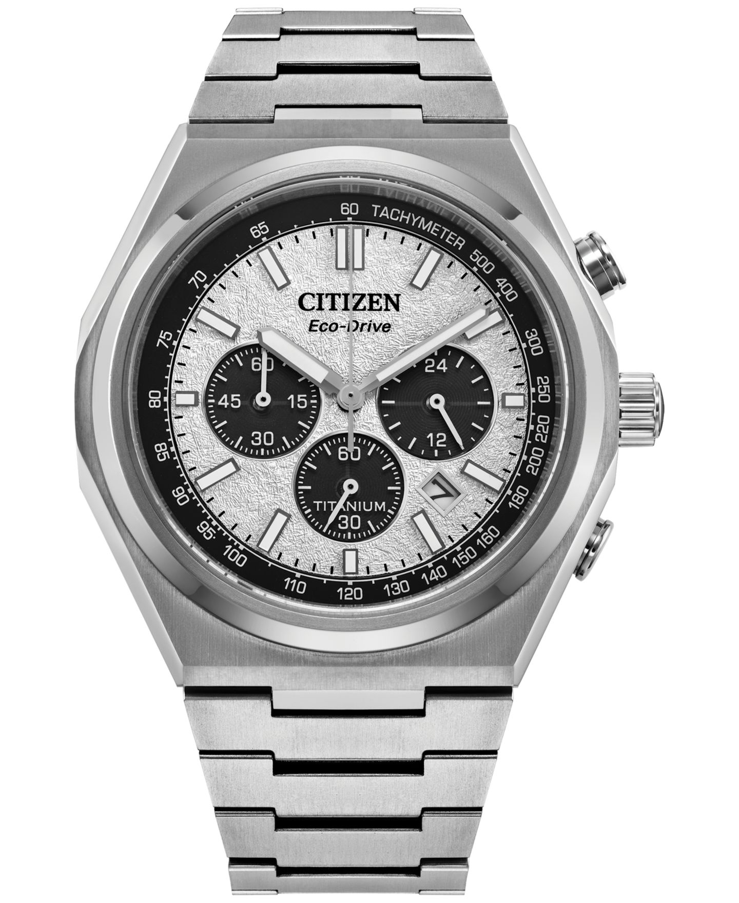 Мужские часы Citizen Eco-Drive Chronograph Zenshin Super Titanium Bracelet Watch 43mm — фото 1