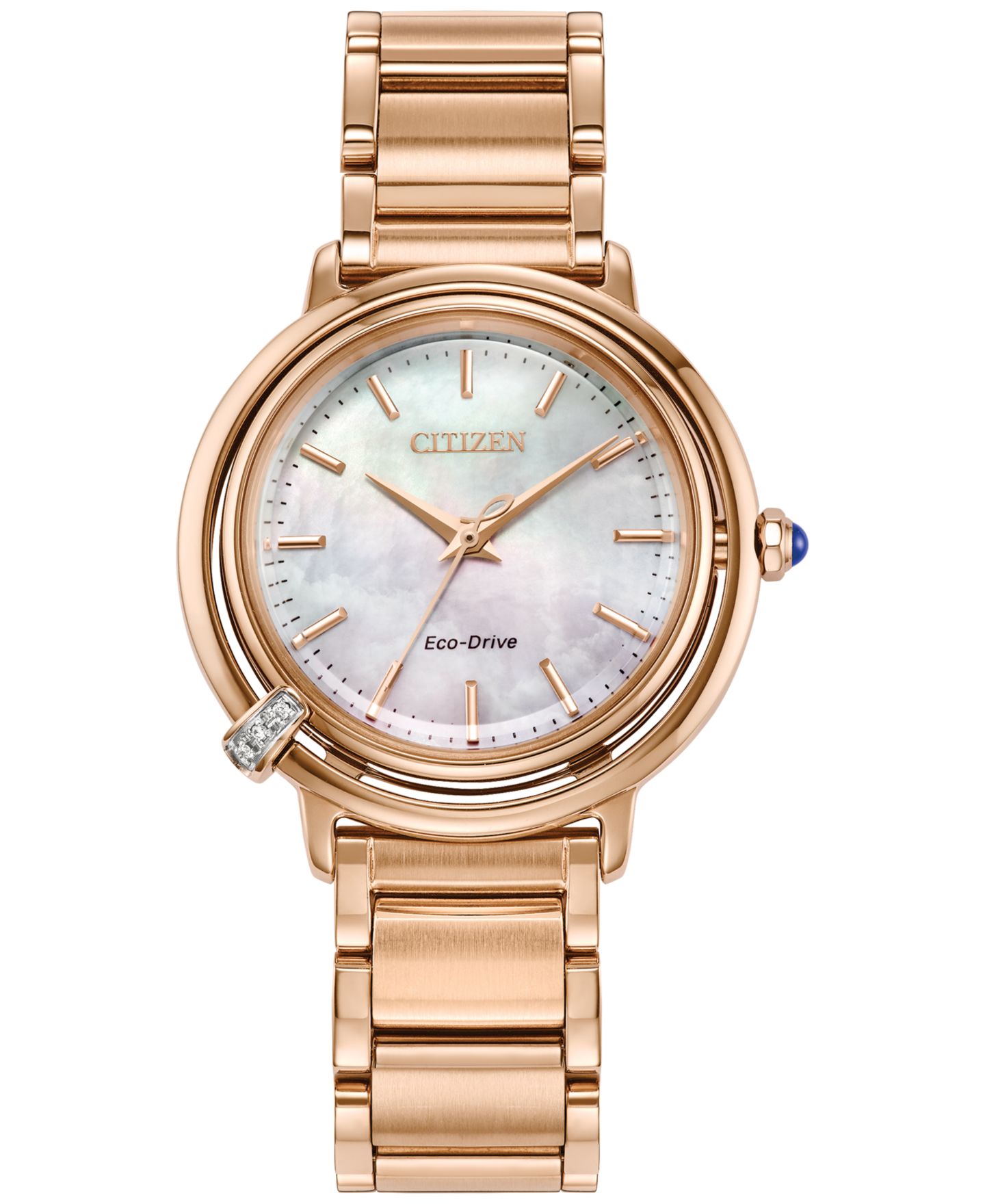 Женские часы Citizen Eco-Drive L Arcly Diamond Accent Rose Gold-Tone Stainless Steel Bracelet Watch 31mm — фото 1