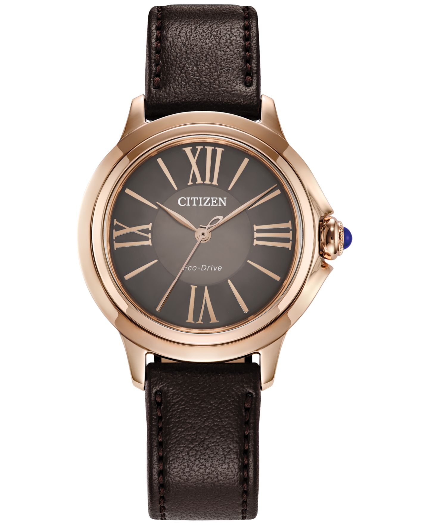 Женские часы Citizen Eco-Drive Ceci Brown Apple Material Strap Watch 34mm — фото 1
