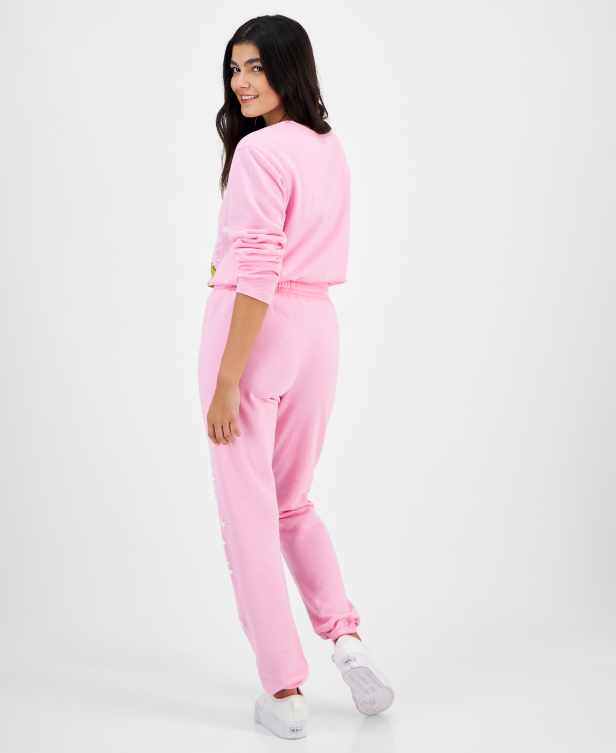 Love Tribe Juniors' Grinch Holiday Graphic Jogger Sweatpants