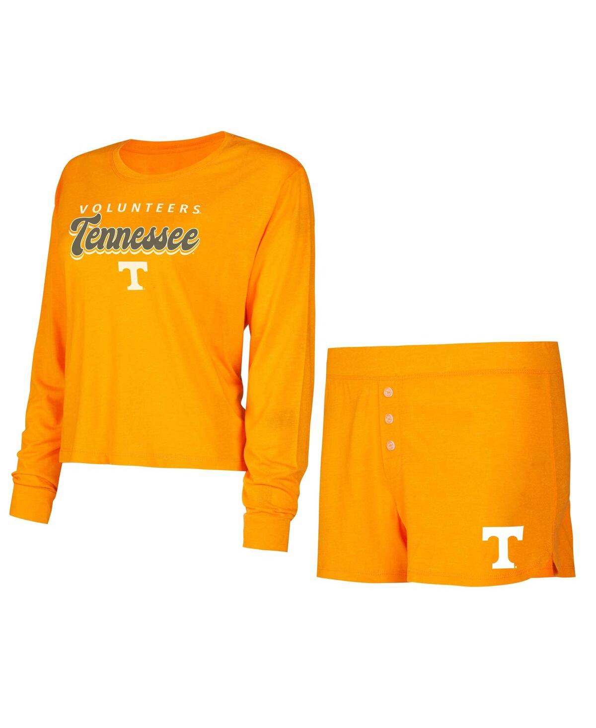 Women's Orange Tennessee Volunteers Team Color Long Sleeve T-Shirt Shorts Set - Tennessee Orange