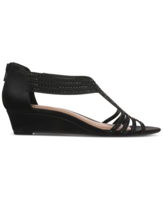 Women's Ginifur Embellished Strappy Evening Wedge Sandals, Created for Macy's