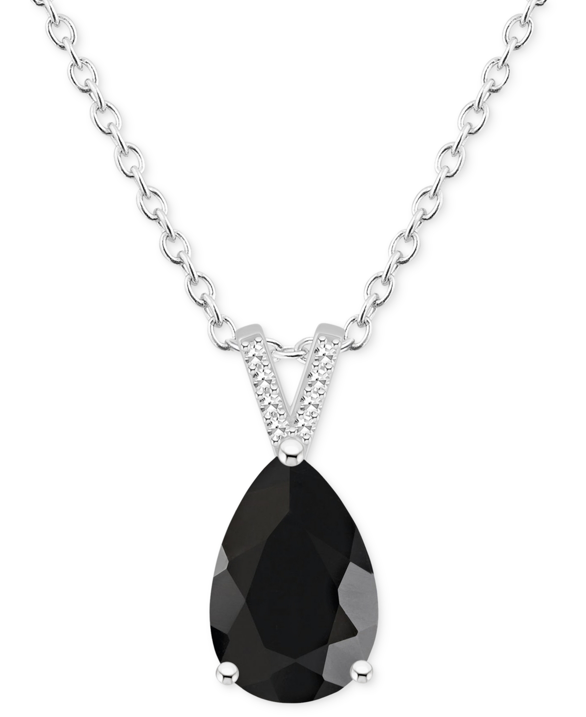 Labradorite & Diamond Accent Pear 18