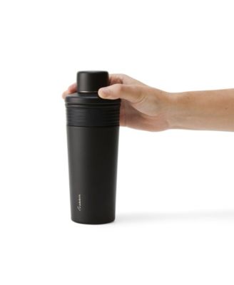 18 oz Stainless Steel Cocktail Shaker, Multi-Use Stainless Steel Topper with 1.5 oz  shot Cap and Strainer