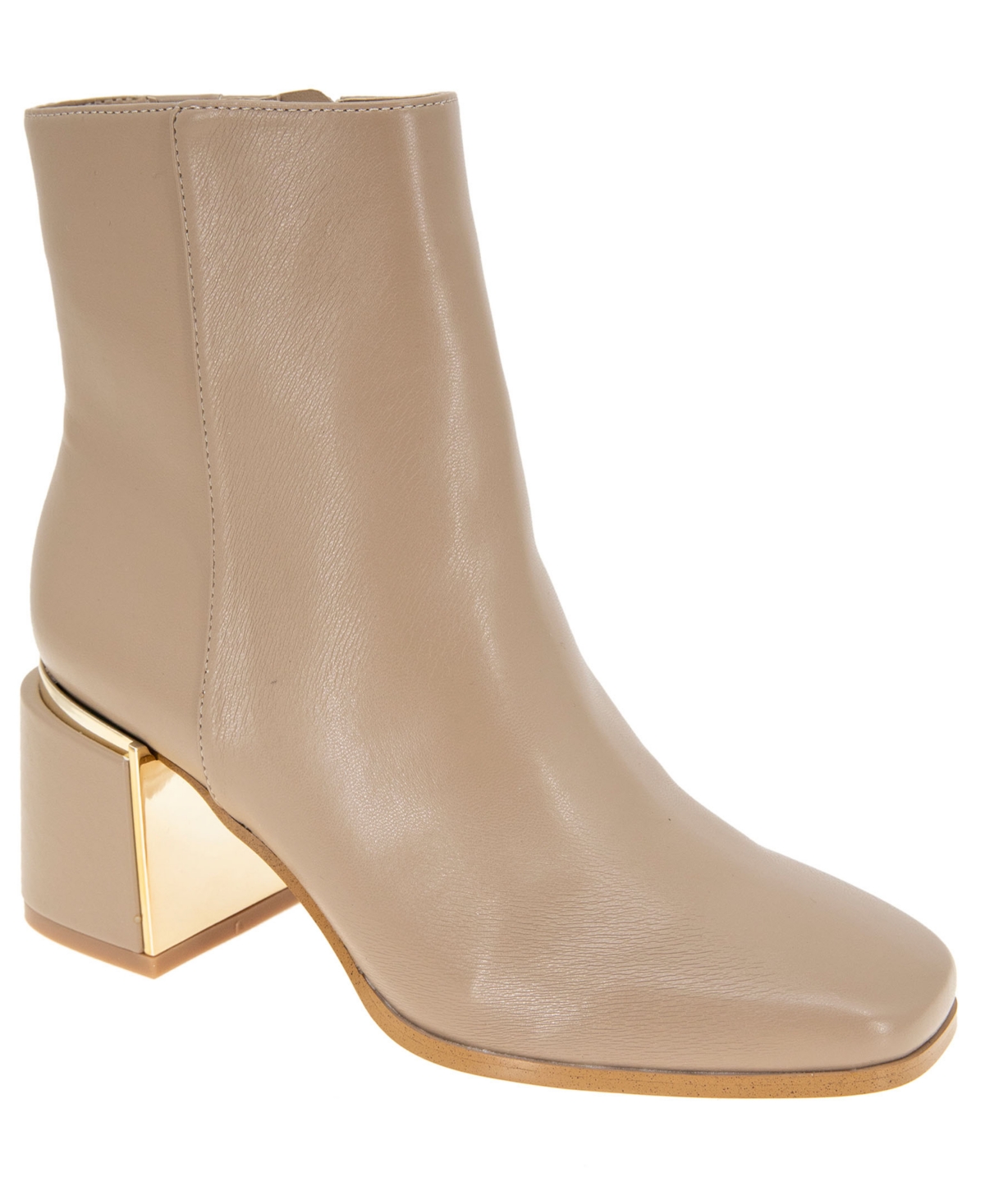 Women's Sandra Square Toe Dress Bootie - Platino Crinkle Metallic