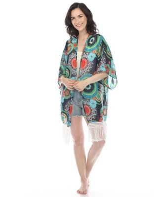 Women's Sheer Fringe Kimono