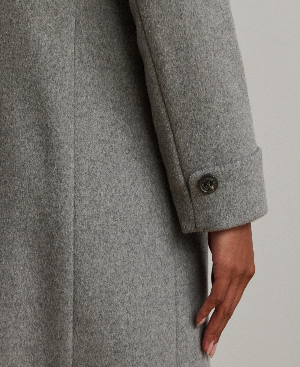 Ralph Lauren Petite Notched-collar Walker Coat In Gray
