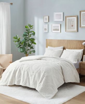 Madison Park Arya Medallion Embroidered Faux Fur 2-Pc. Comforter