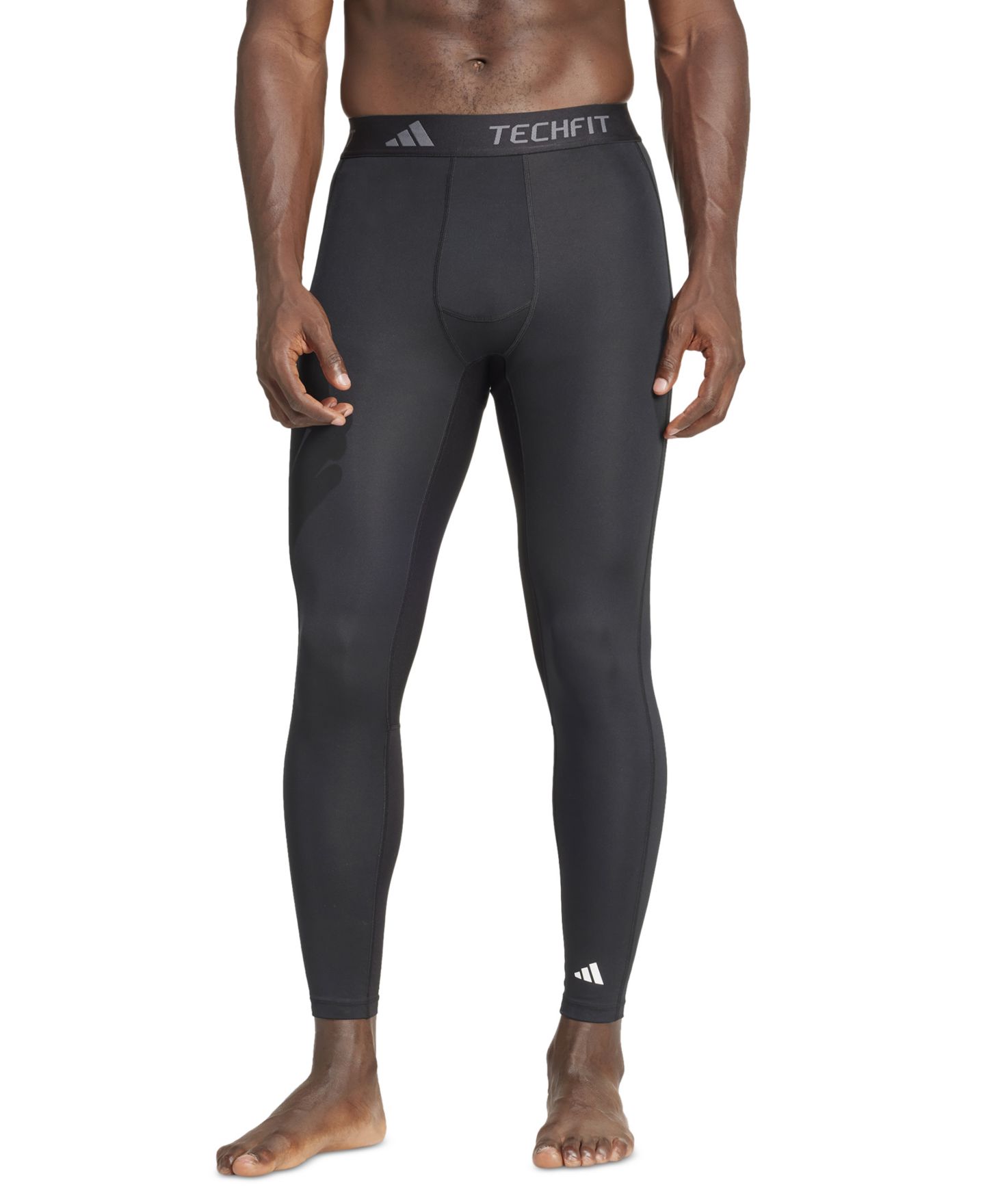 Мужские брюки adidas Tech-Fit Long Compression Tights, цвет: Чёрный — фото 1