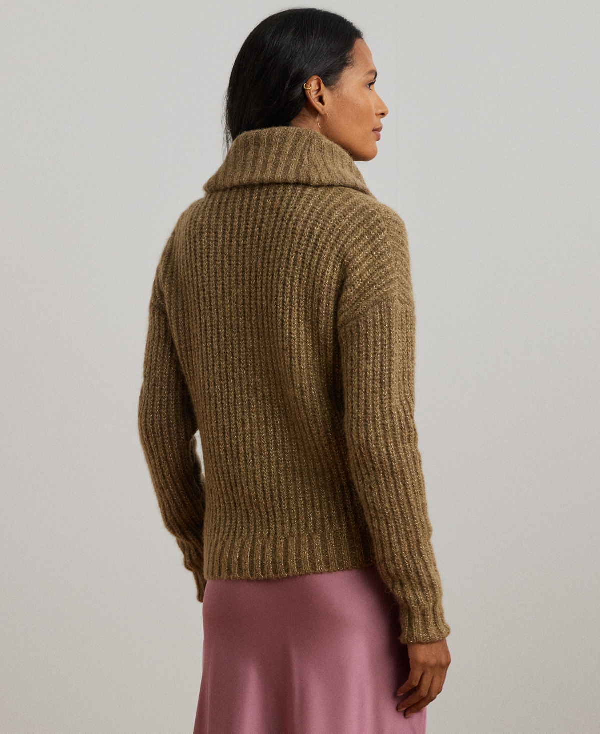 Lauren Ralph Lauren Women's Rib-Knit Shawl-Collar Cardigan