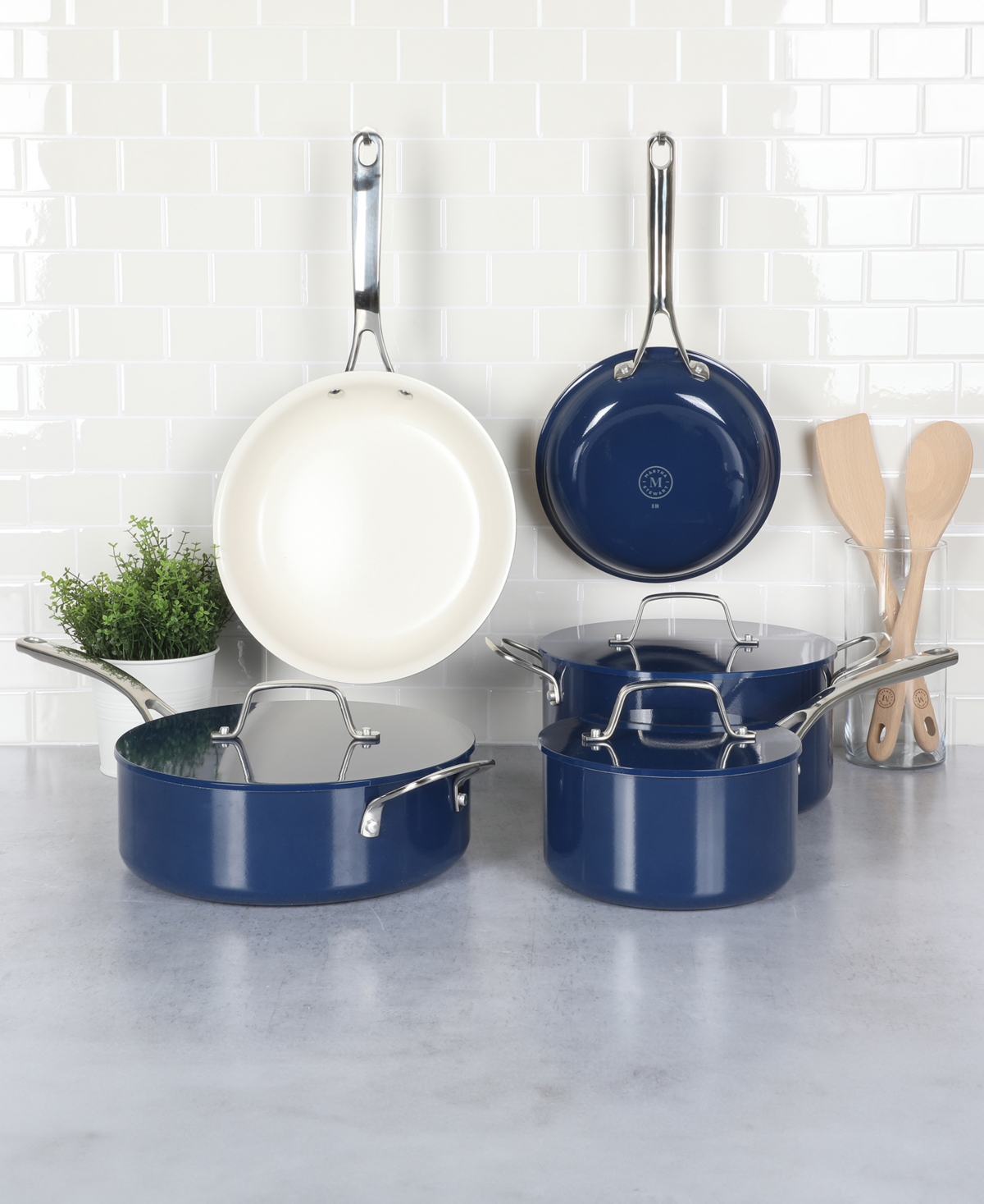 Martha Stewart Collection Premium Ceramic Nonstick Aluminum 10-Pc. Cookware Set, Exclusively at Macy's