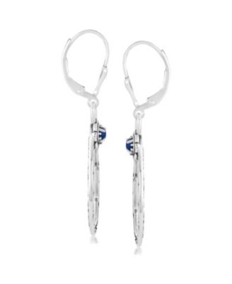 Sterling Silver Lapis Lazuli Gemstone Pear Shaped Lever Back Earrings