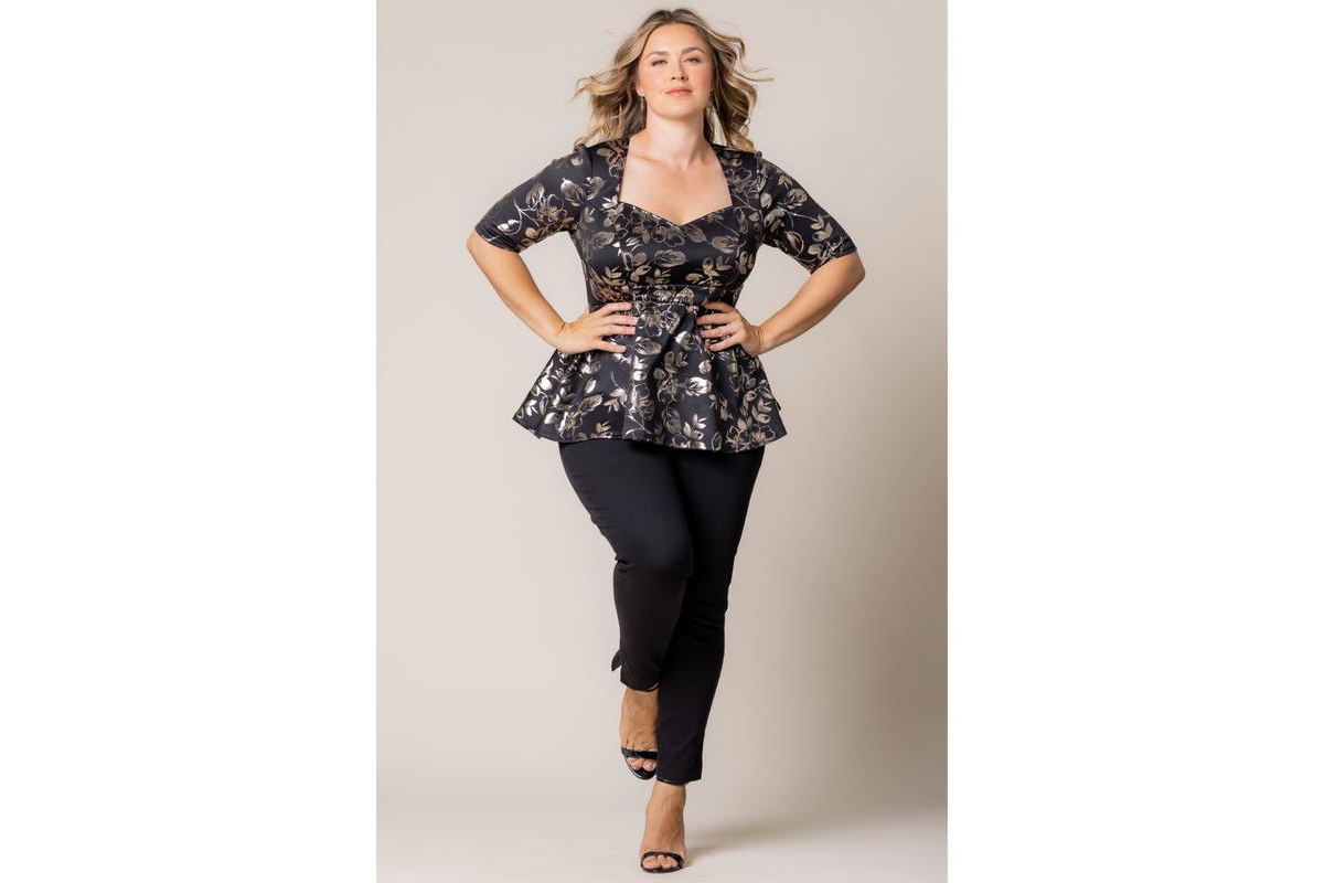 Kiyonna Plus Size Cherished Sweetheart Peplum Top