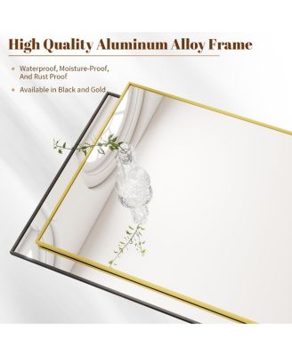 24"x36" Rectangular Wall Mirror with Black Aluminum Alloy Frame