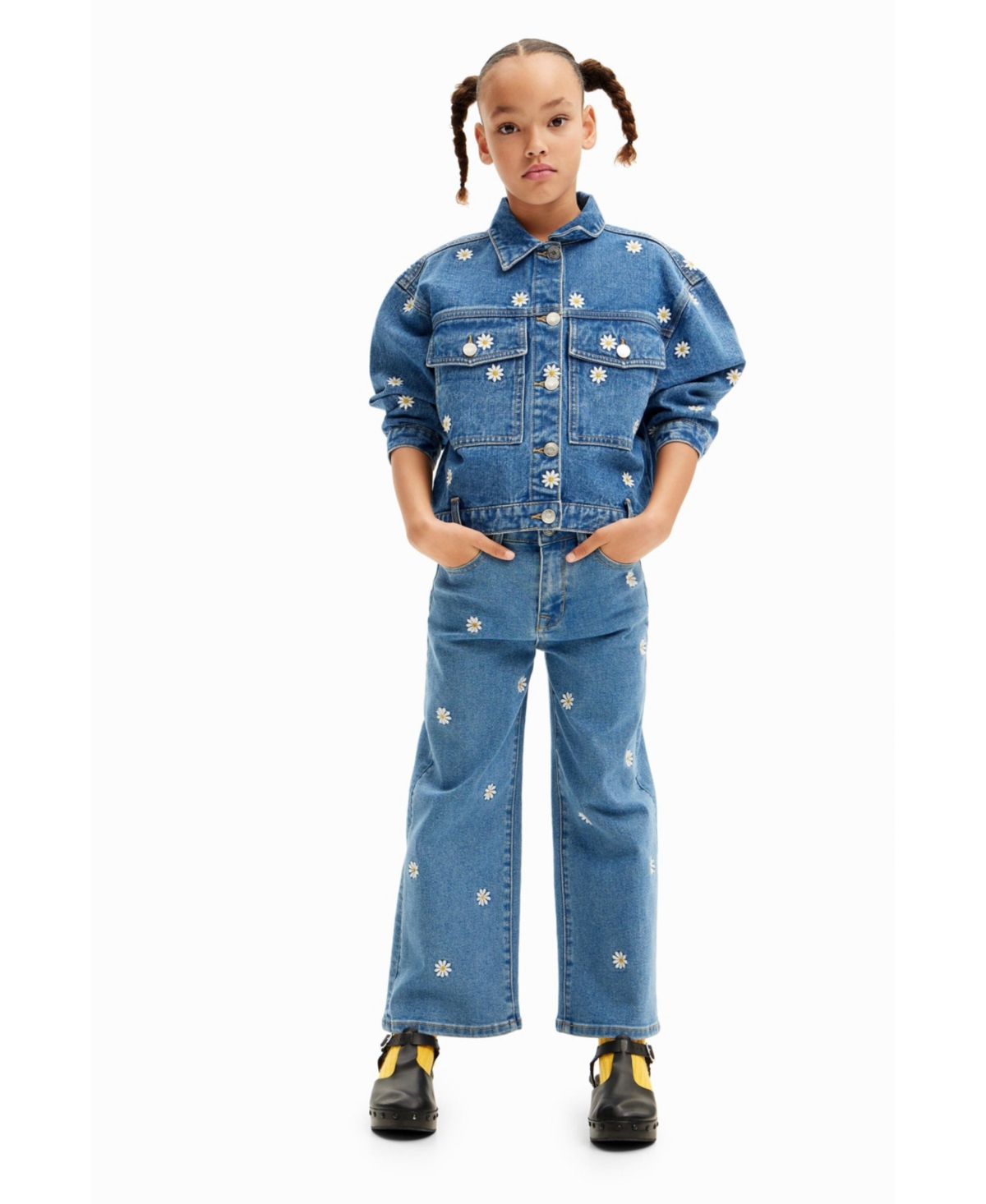 Desigual Girls Girls's Daisy denim trucker jacket