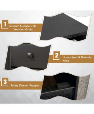 Multipurpose Retro Bedside Nightstand with 2 Drawers