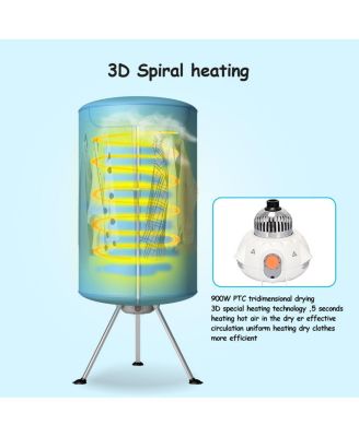 Electric Portable Ventless Laundry Dryer, Folding Drying Machine Heater