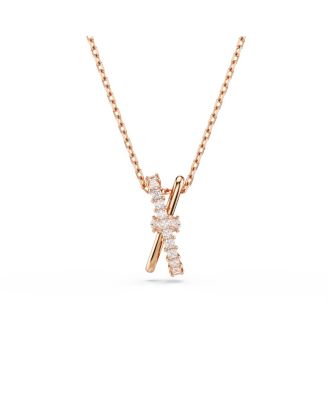 Hyperbola Pendant, Mixed Cuts, Twist, White Necklace