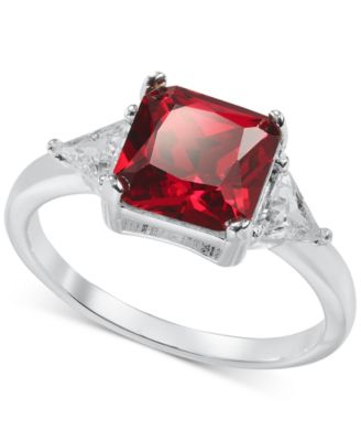 Charter Club - Silver-Tone Triangle & Color Square Cubic Zirconia Ring