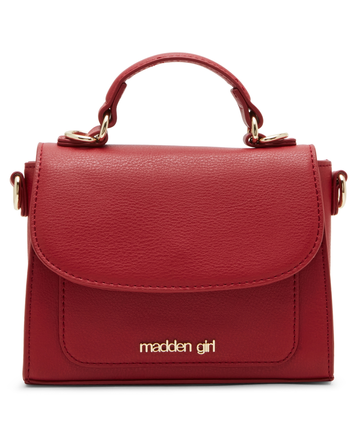 Betty Polyurethane Top Handle Bag - Maroon