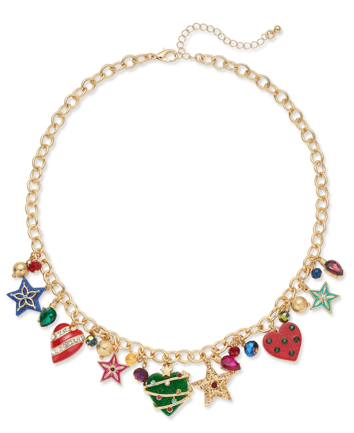 Holiday Lane Gold Tone Festive Pendant Necklace 18 3 extender Created for Macy s Multi Smart Closet