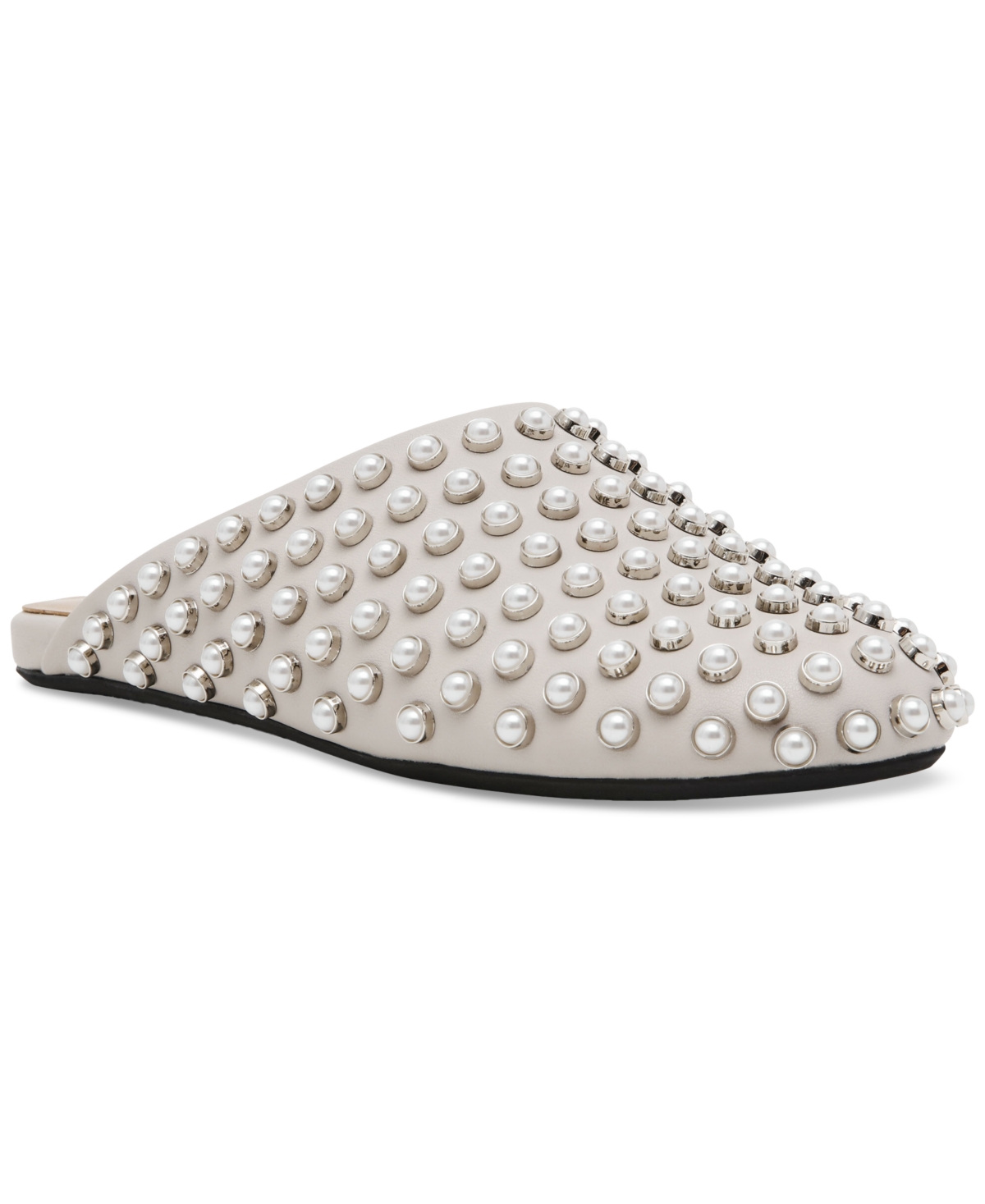 Steve Madden Women's Glimmer Embellished Slide Mule Clogs -Pearl