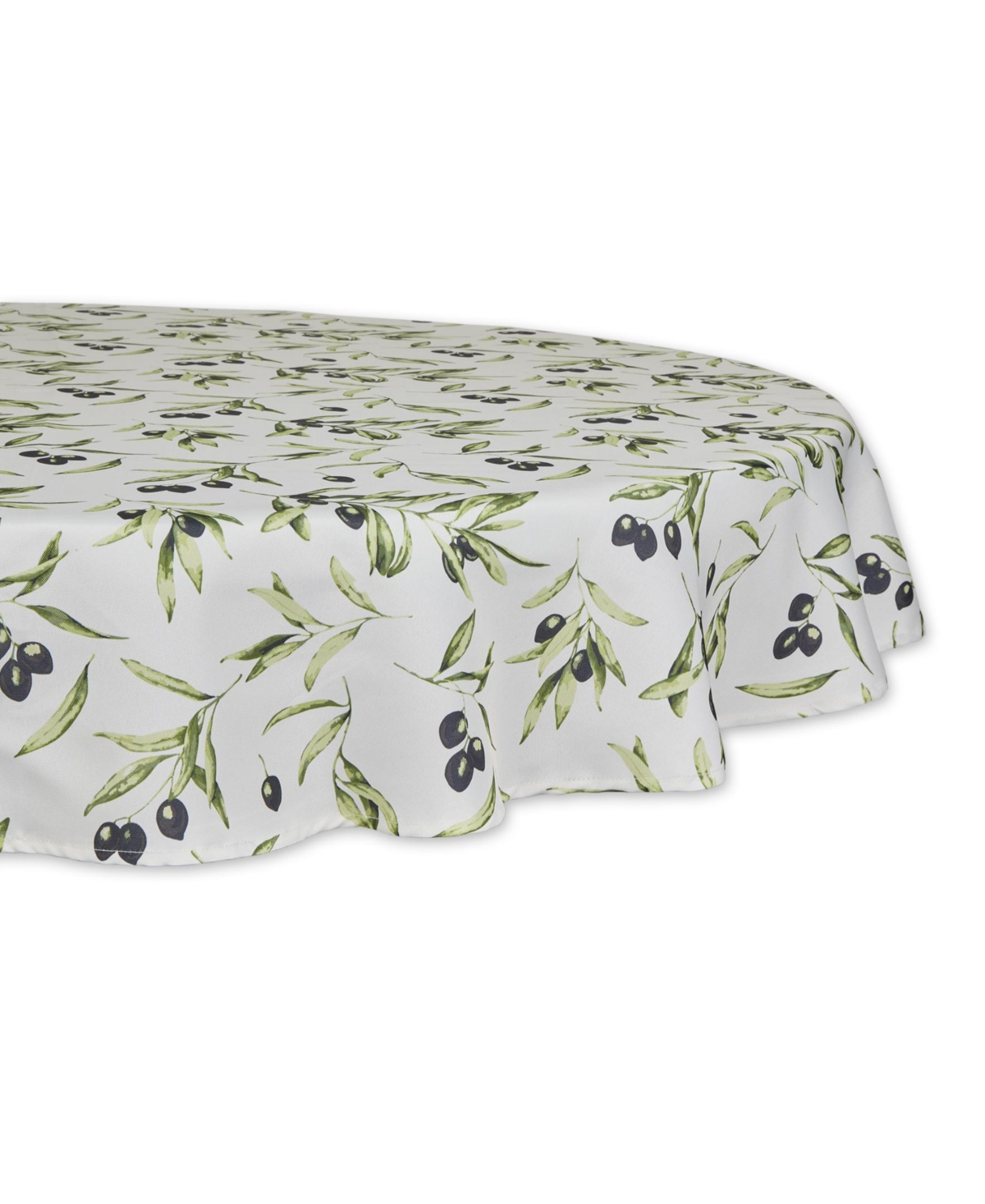 Print Outdoor Tablecloth, 60 Round - Olive Print