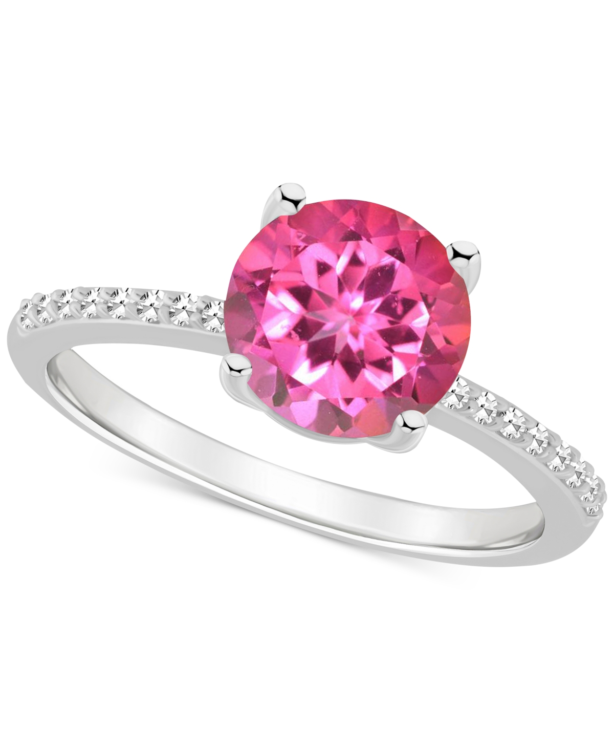 Mystic Topaz (2-3/8 ct. t.w.) & Diamond (1/10 ct. t.w.) Solitaire Ring in Sterling Silver (Also  - Pink Topaz