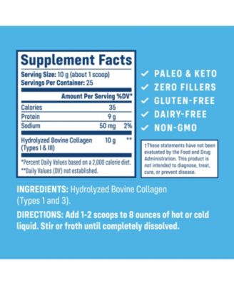 Collagen Peptides - Hydrolyzed Type 1 & 3 Collagen Powder for Skin, Hair, Nails - 8.8 oz (25 Servings)