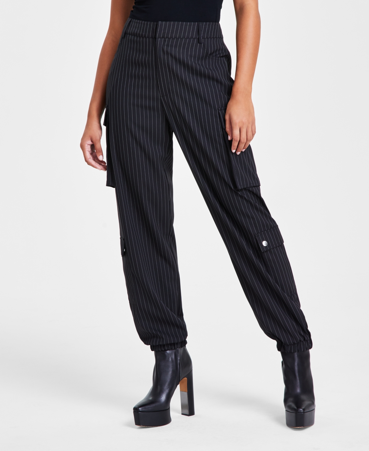 Bar Iii Women'sd High-Rise Cargo Pants, Created for Macy's