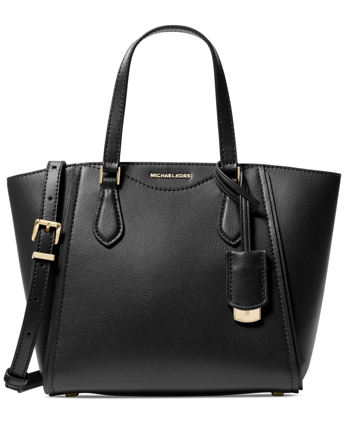 Michael Kors Taryn Shoulder Bag In Black Leather In Black