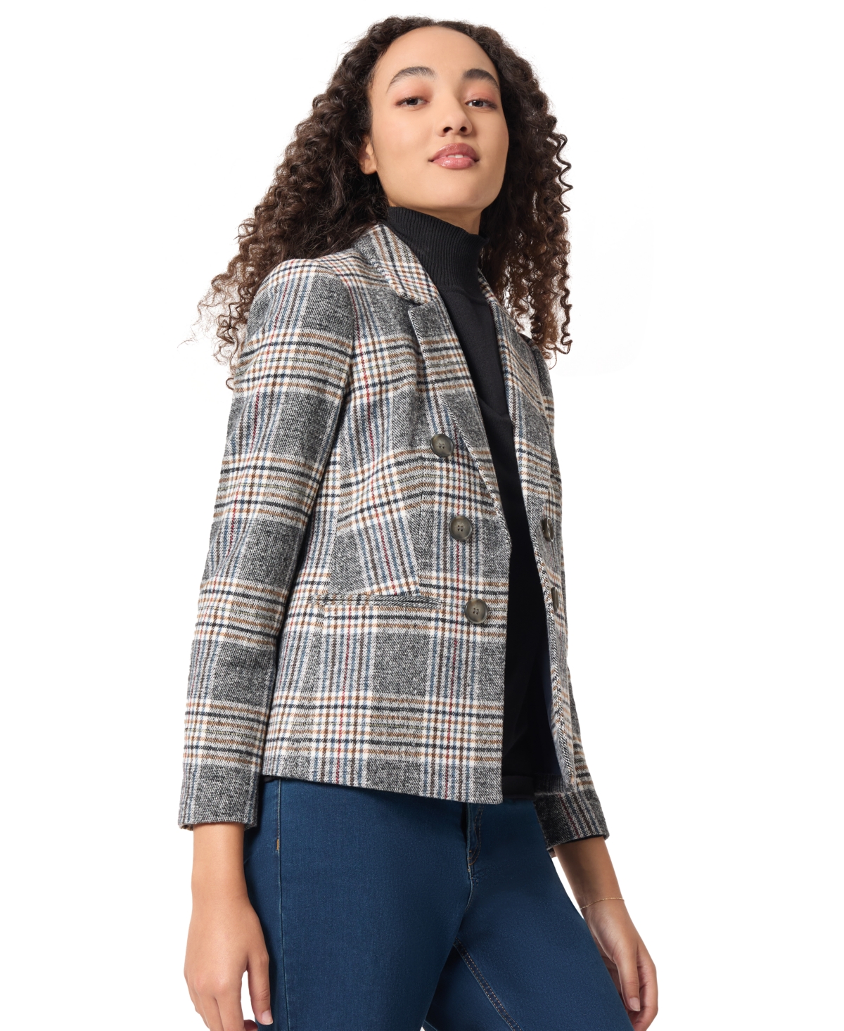 Jones New York Women's Brushed-Classic Plaid Balzer